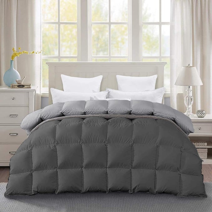 HEAVY WINTER 600 GSM COMFORTER DOUBLE BED SIZE 90X100 600 GSM MICROFIBER SUPER SOFT FLUFFY FOR WINTER COMFORTERRAJAIDUVETBLANKET DOUBLE BED DARK GREYSILVER GREY COLOR