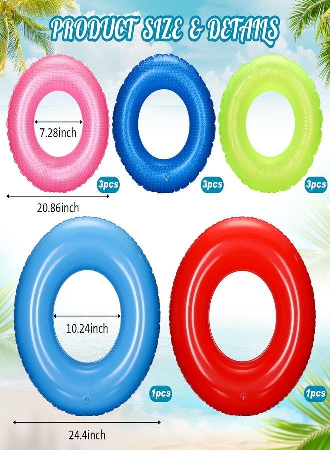 Lunmon 21 Pcs Summer Beach Party Arch Kit Include 4 Large 24 Inch Inflatable Beach Ball, 6 Rainbow 16 Inch Pool Ball and 11 Inflatable Pool Swim Ring for Summer Party Decoration(Fresh, Multicolor) - Image 3