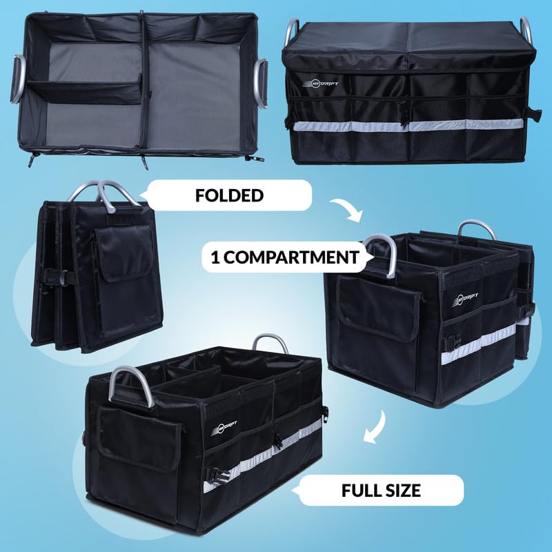 Neodrift Trunk Master Pro With Cooler Bag - Multi-Compartment Car Organizer, Durable & Portable Polyester, Anti-Skid For Sedan, Suv, Minivan - Ideal For Cargo, Gifts, Toys, Automobiles, Black - Image 5