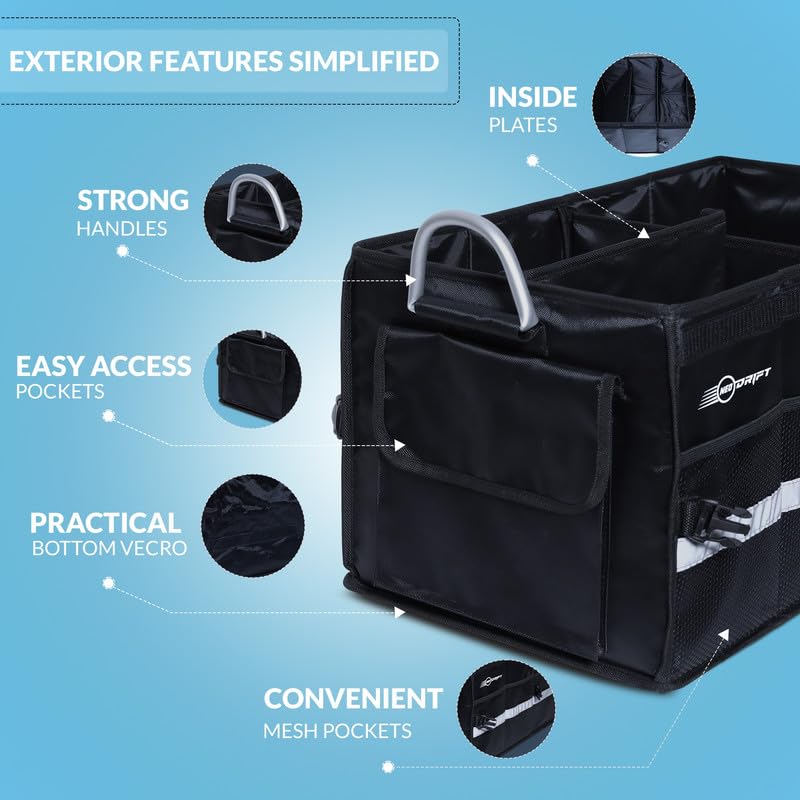 Neodrift Trunk Master Pro With Cooler Bag - Multi-Compartment Car Organizer, Durable & Portable Polyester, Anti-Skid For Sedan, Suv, Minivan - Ideal For Cargo, Gifts, Toys, Automobiles, Black - Image 2