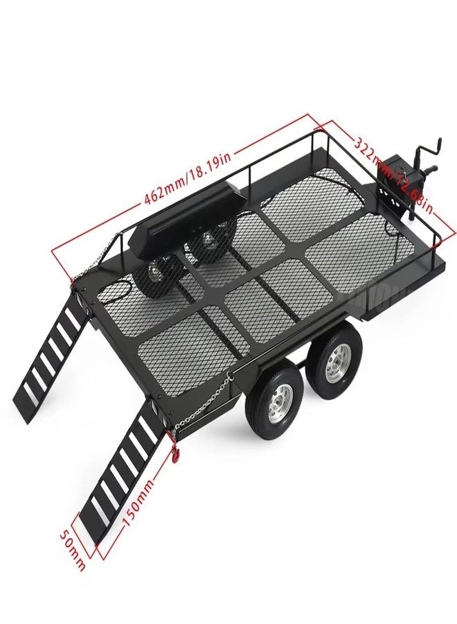 VNUHV Metal Dual Axle Scale Trailer Kit for 1/10 RC Crawler Truck Axial SCX10 TRX4 TRX6 Redcat GEN8 RGT 86100 SMT Tamiya CC01 - Image 2