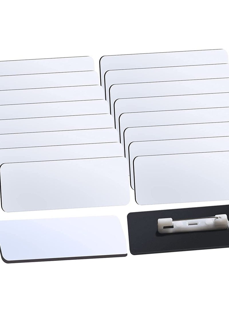 16 بطاقة شخصية فارغة للتعريف بالاسم للمدرسة أو المكتب بزوايا مدورة ودبابيس تثبيت (1.5 × 3 بوصة) - Image 1