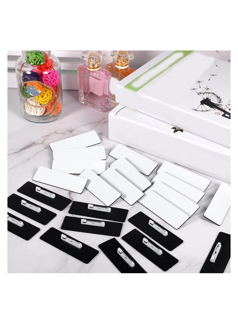 16 بطاقة شخصية فارغة للتعريف بالاسم للمدرسة أو المكتب بزوايا مدورة ودبابيس تثبيت (1.5 × 3 بوصة) - Image 3