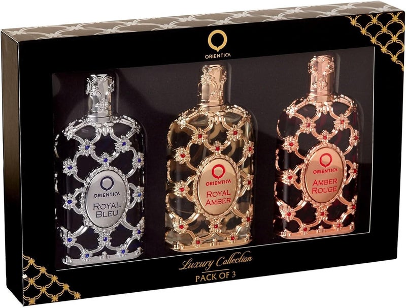 Orientica Luxury Collection 3-Pc Gift Set Eau De Parfum - Amber Rouge, Royal Amber, Royal Bleu (30ml Each)
