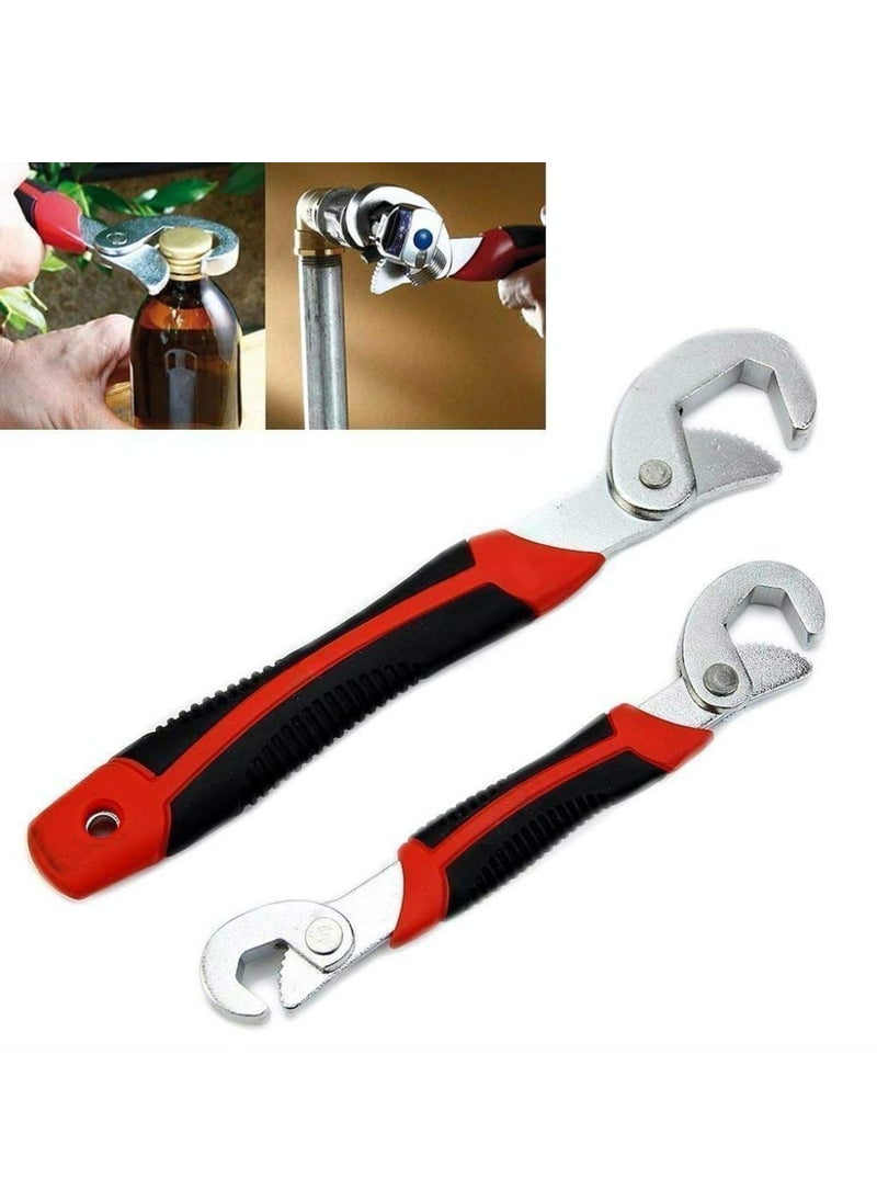 ONISHOMES ONISHOMES Multifunction Stainless Steel Socket Adjustable Universal Multi Function Wrench Spanner Set Tools Snap and Grip Open End Snap N Grip Tool Spanner Tool Kit Black and Red Pack of 2  - Image 4