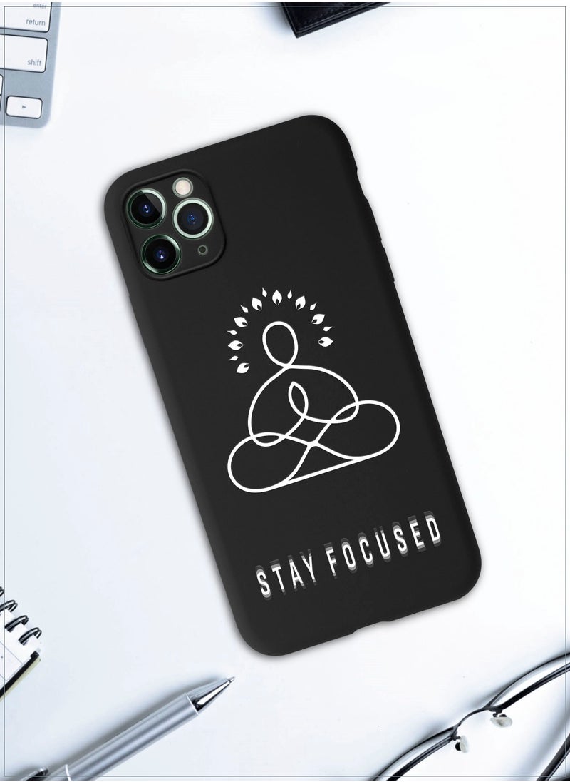 MOBILIUS - for iPhone 11 Pro Max Case, Shockproof Protective Phone Case Cover for iPhone 11 Pro Max, with Stay focused Pattern - Image 1