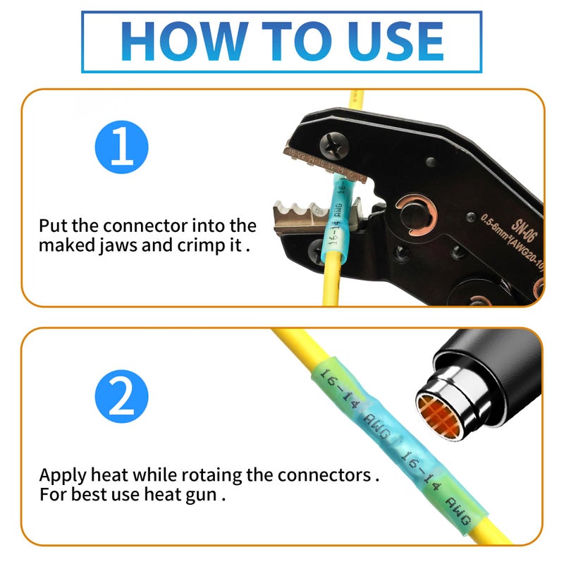 Oiojuct Heat Shrink Butt Connectors Kit - Waterproof Electrical Wire Splice Crimp Terminals for Automotive, Marine, Wiring (130Pcs) - Image 3