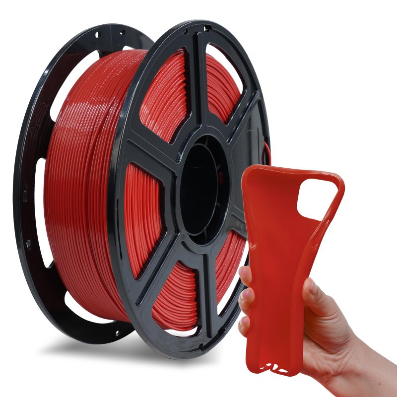 FLASHFORGE PLA Flexible 175 mm 4X Longer Stretch 3D Printer Filament 1Kg 22lbs Spool Dimensional Accuracy 002 mm Ideal for Printing Soft Accessories