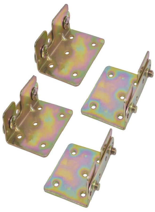 Antfly Bed Rail Brackets, Bed Rail Fittings, Heavy Duty Non-Mortise, Bed Frame Bed Post Double Hook Slot Bracket with Screws, Set of 4 - Image 1