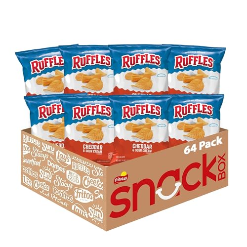 Ruffles Cheddar  Sour Cream Flavored Potato Chips 15 Ounce Pack of 64 - Image 1