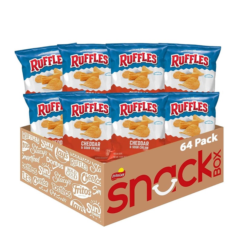 Ruffles Cheddar  Sour Cream Flavored Potato Chips 15 Ounce Pack of 64 - Image 3
