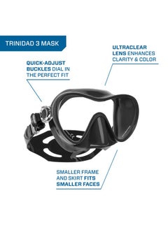 Scubapro Trinidad Adult Mask Snorkel Combo Black  - Image 3