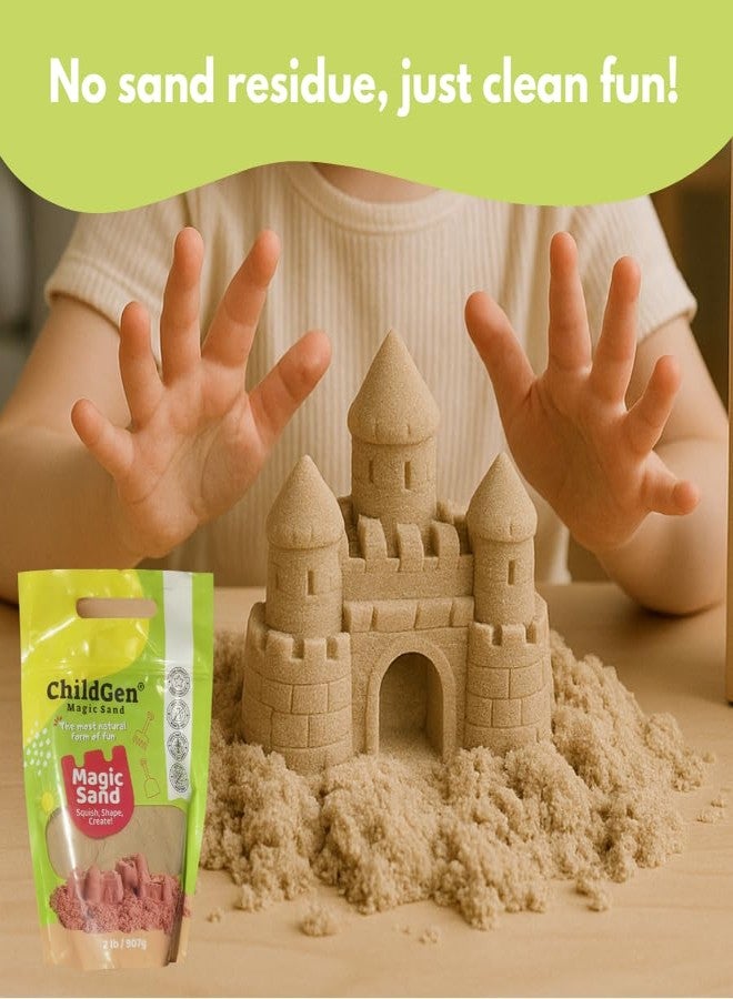 ChildGen Magic Sand, 2lbs Natural Sea Sand in Resealable Bag, Non-Toxic Play Sand for Kids, Soft, Moldable, Mess-Free Sensory Play - Image 4
