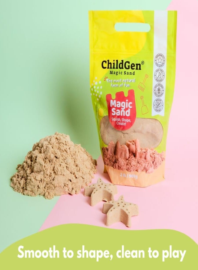 ChildGen Magic Sand, 2lbs Natural Sea Sand in Resealable Bag, Non-Toxic Play Sand for Kids, Soft, Moldable, Mess-Free Sensory Play - Image 5