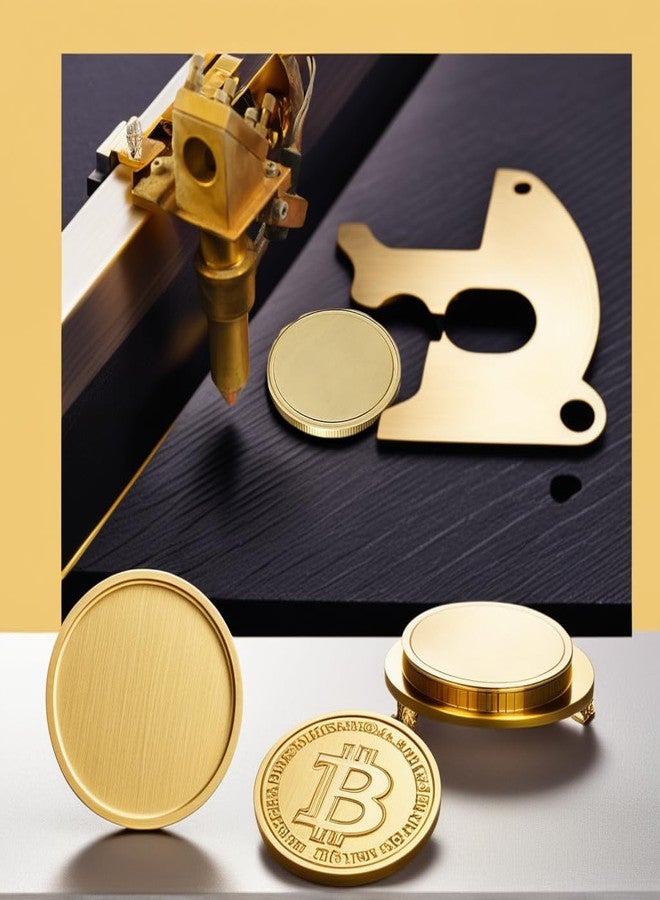 Xdkyzrs 10PCS Blank Brass Coins for Laser Engraving - 40mm Unfinished Challenge Coin Blanks, Engravable Metal Coins for DIY, Customization, Memorial, Gift - Image 4