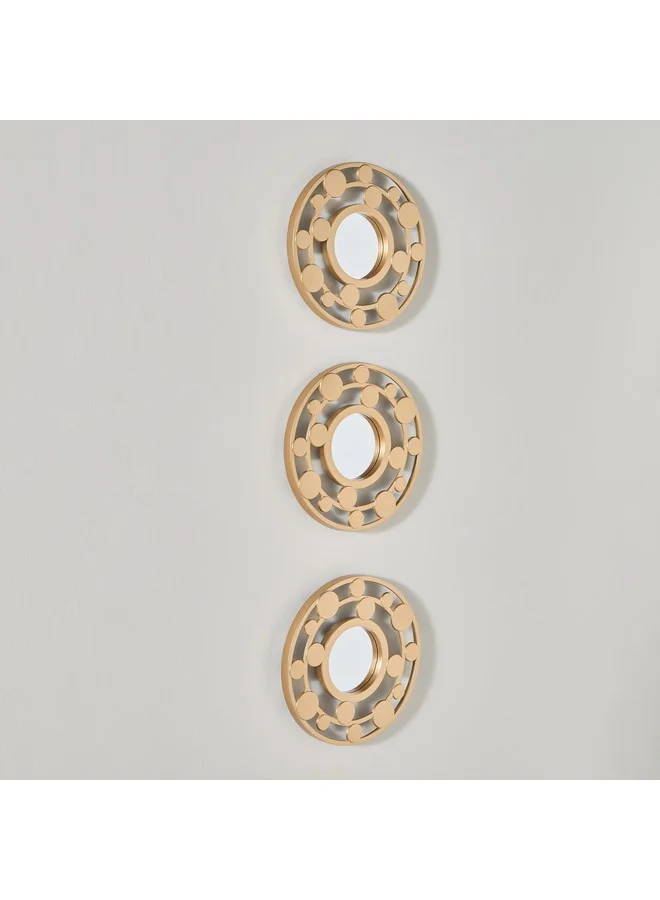 Home Box Faiz 3-Pieces Round Mirror Set 25 X 25 Cm