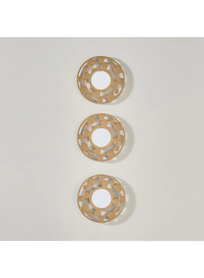Home Box Faiz 3-Pieces Round Mirror Set 25 X 25 Cm