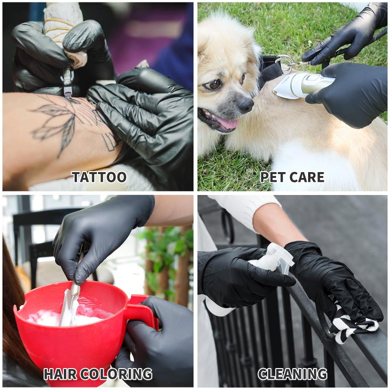FINITEX - Black Nitrile Disposable Gloves, Exam Gloves, Powder-free, Latex-free, 3mil, 1000PCS (Large) - Image 5