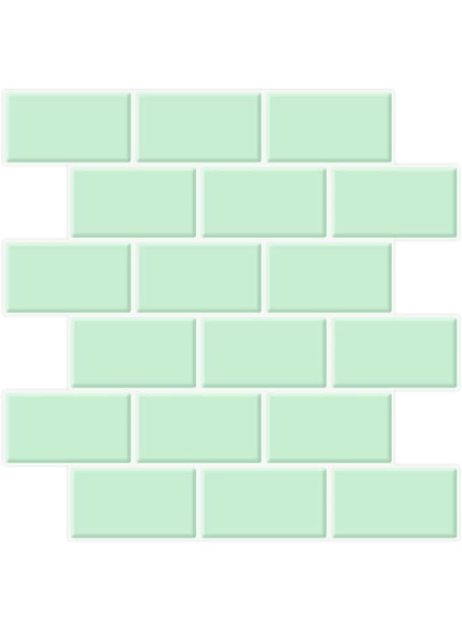 Raxoom 10 Sheets Pack Sheet Peel Stick Tiles and Kitchen Backsplash, 12 x 12 Inches Self Adhesive Kitchen Backsplash 3D Wall Panels for Bathroom Kitchen Tiles, Green - Image 1