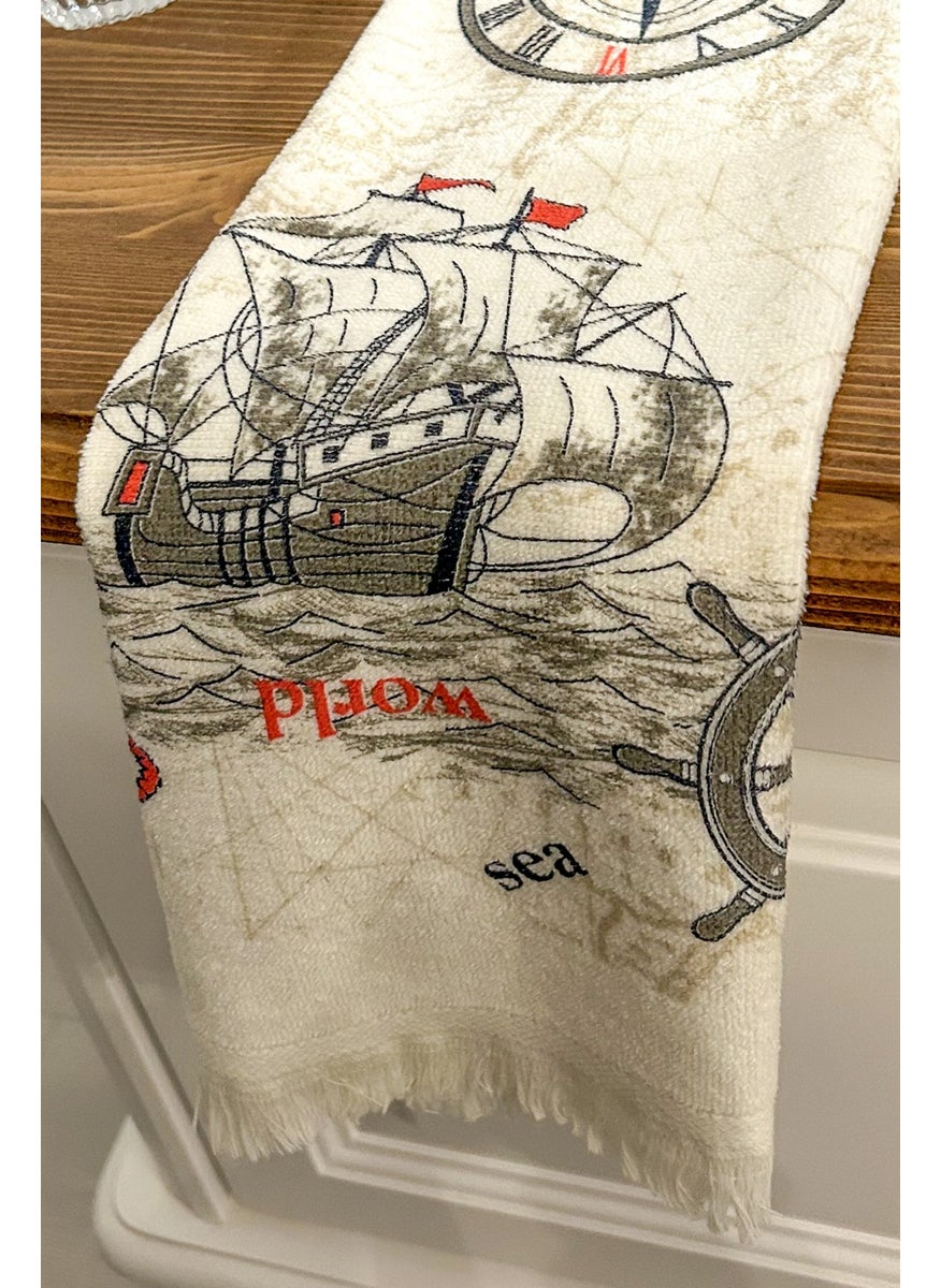 Cnr Garden Fringed Cotton Printed 100% Cotton 40X60 cm Hand Face Kitchen Towel Soft Patterned Water Absorbent Towel  - Image 2
