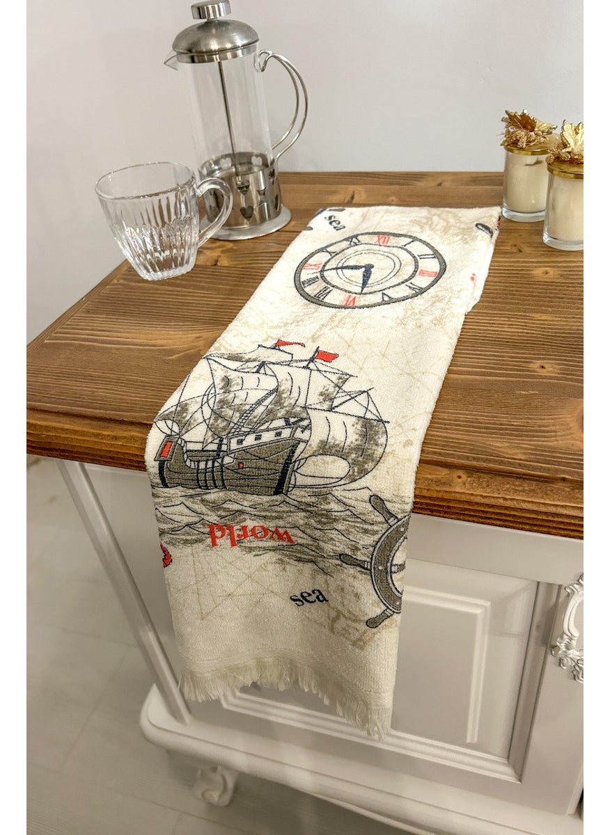 Cnr Garden Fringed Cotton Printed 100% Cotton 40X60 cm Hand Face Kitchen Towel Soft Patterned Water Absorbent Towel  - Image 1