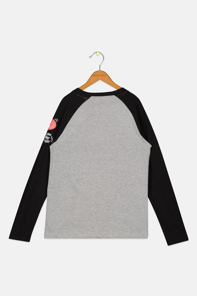 Hawk Kids Boy Crew Neck Long Sleeve Graphic Print T-Shirt, Multicolor - Image 3