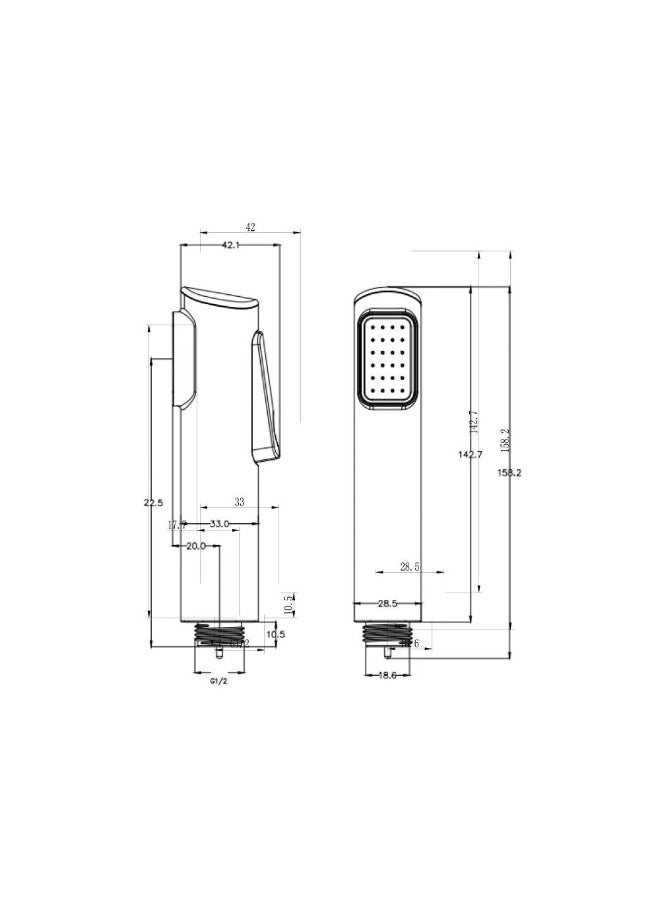 DANUBE HOME Milano Luxe Shattaf Chrome Hand Bidet Spray Bathroom Toilet Set - Image 3