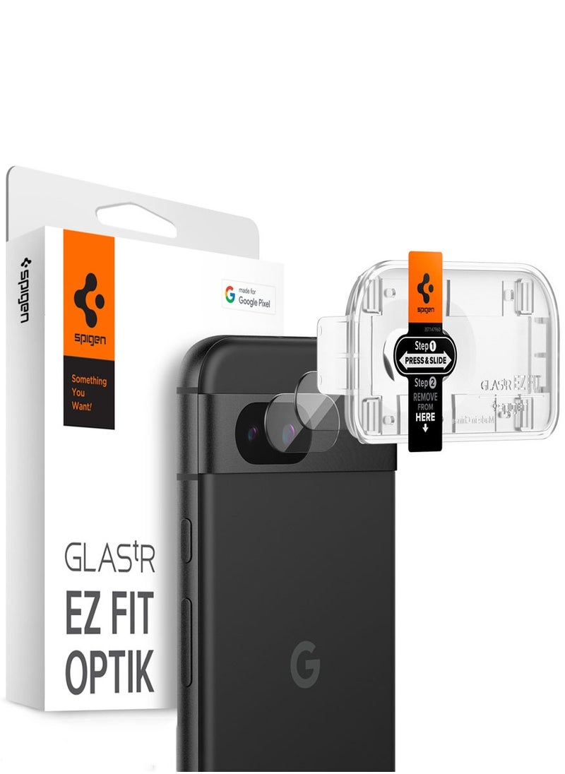 Spigen جراب واقي لعدسة الكاميرا GLAStR EZ Fit Optik من Google Pixel 8a [عبوة من قطعتين] - شفاف للغاية  - Image 1