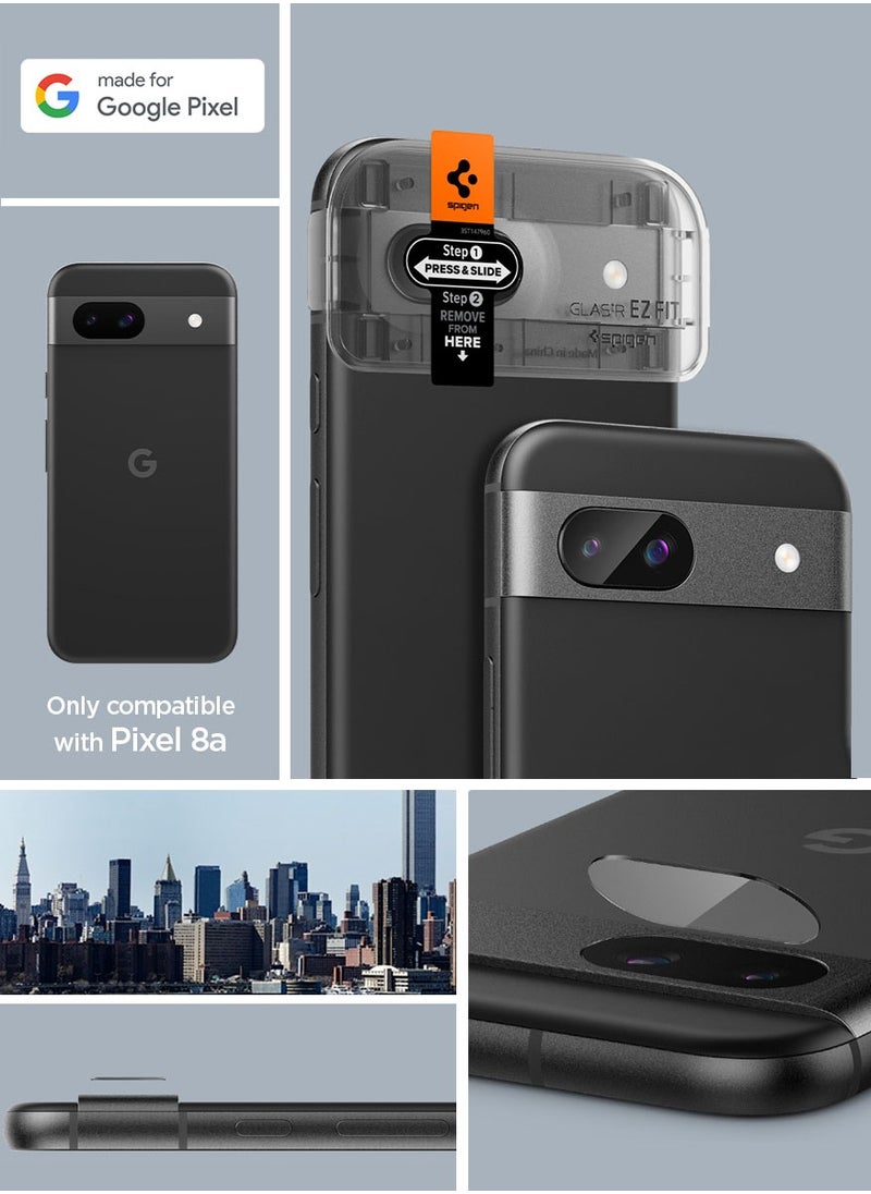 Spigen جراب واقي لعدسة الكاميرا GLAStR EZ Fit Optik من Google Pixel 8a [عبوة من قطعتين] - شفاف للغاية  - Image 3