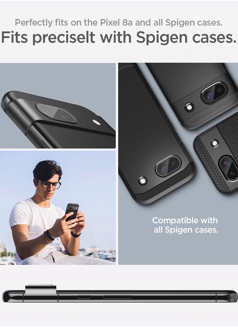 Spigen جراب واقي لعدسة الكاميرا GLAStR EZ Fit Optik من Google Pixel 8a [عبوة من قطعتين] - شفاف للغاية  - Image 4