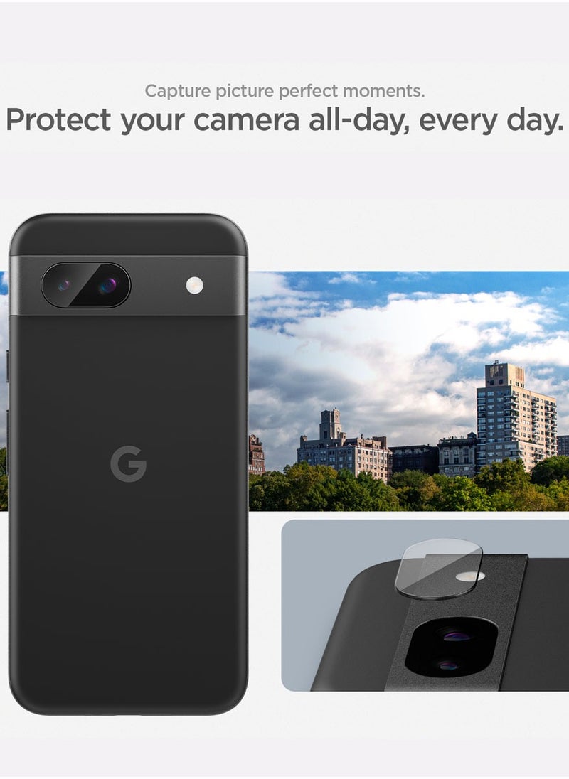 Spigen جراب واقي لعدسة الكاميرا GLAStR EZ Fit Optik من Google Pixel 8a [عبوة من قطعتين] - شفاف للغاية  - Image 5