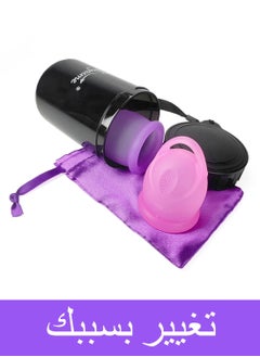 Syarme Menstrual Cup, Reusable Period Cup, Made of Medical Silicone, Replacement for Tampons and Pads, Contains 2 Menstrual Cups L and L, Washing Sterilizer Bottle and Cloth Bag  - Image 2