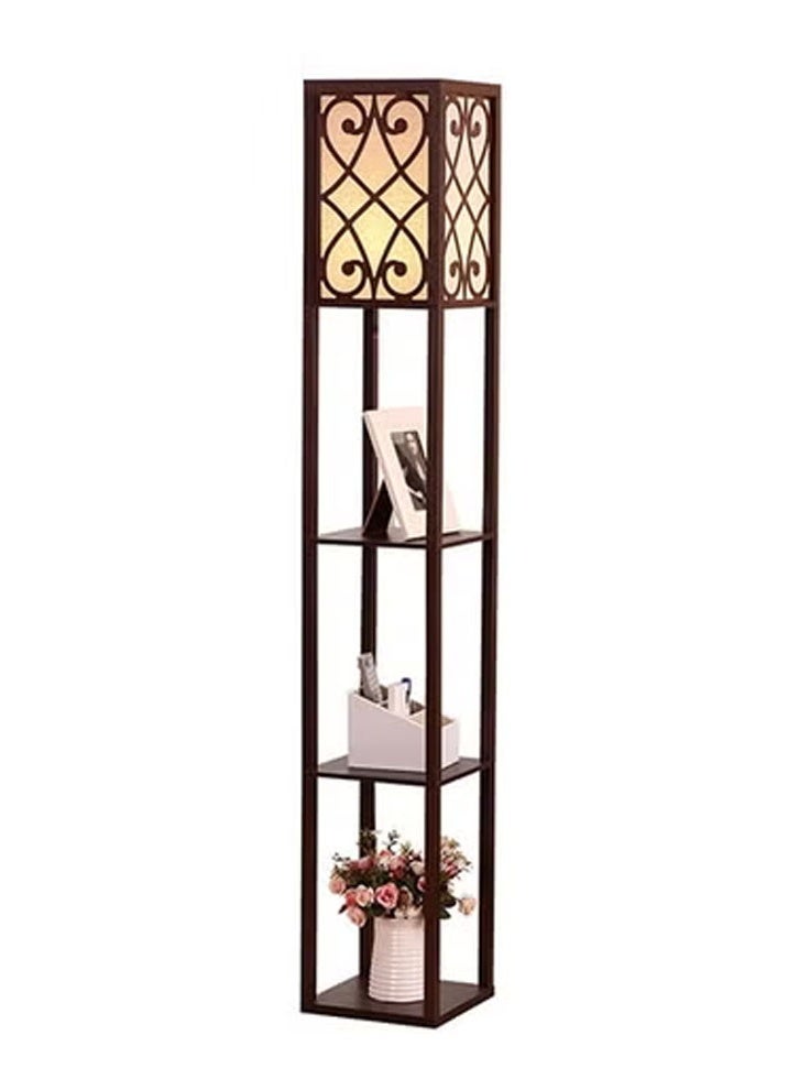 keke Nordic Modern Bedroom Linen Cover Standing Floor Vertical Lamp With 9W Bulb With Shelves - Image 1