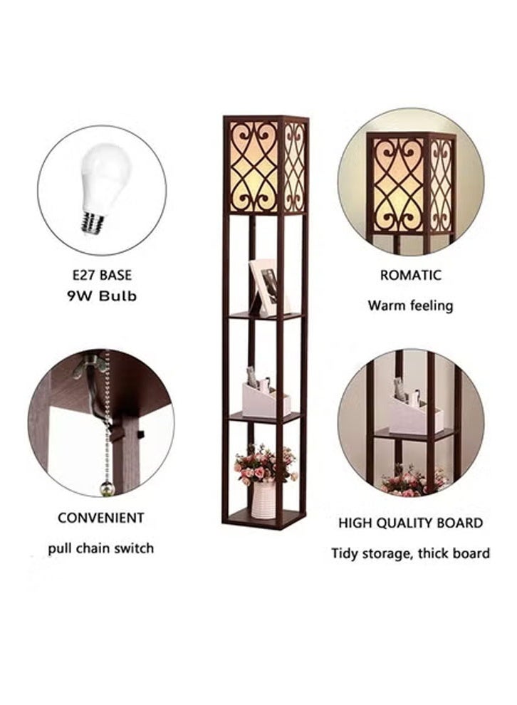 keke Nordic Modern Bedroom Linen Cover Standing Floor Vertical Lamp With 9W Bulb With Shelves - Image 3