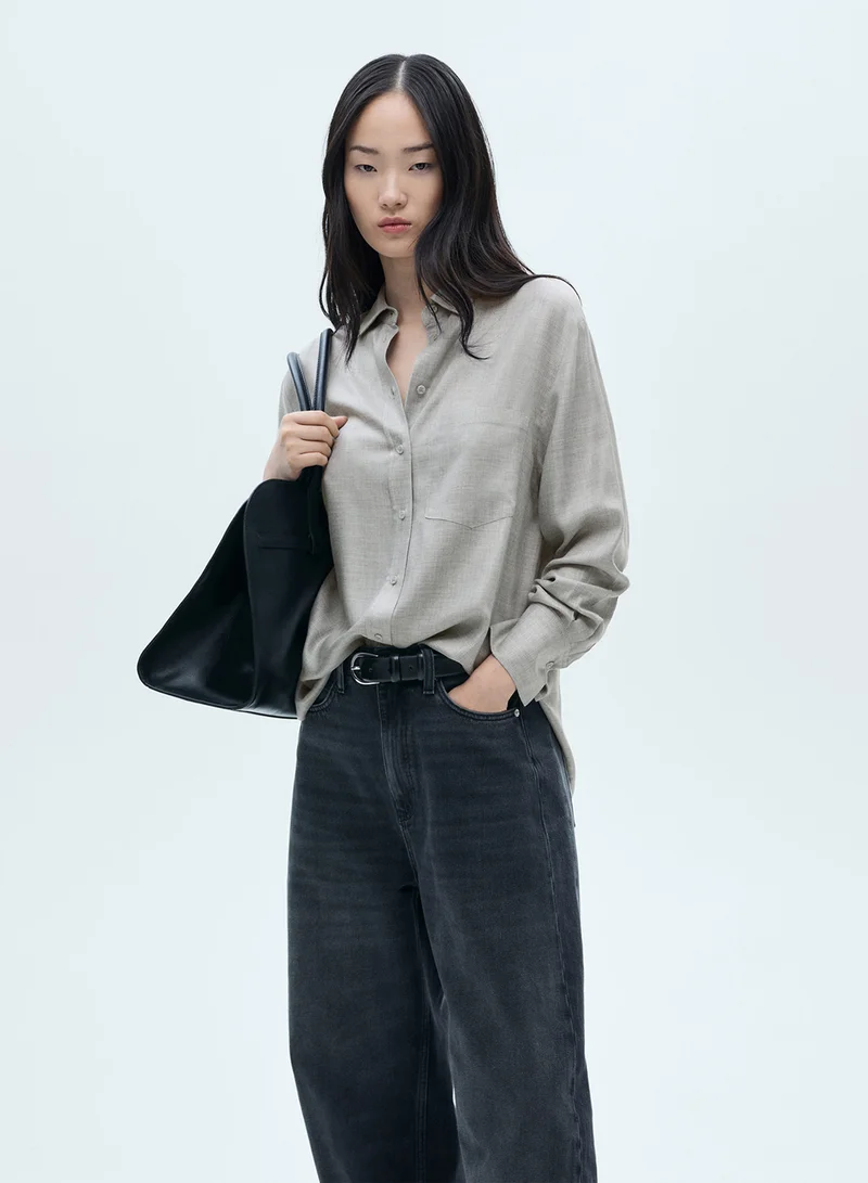 MANGO Patch Pocketed Shirt