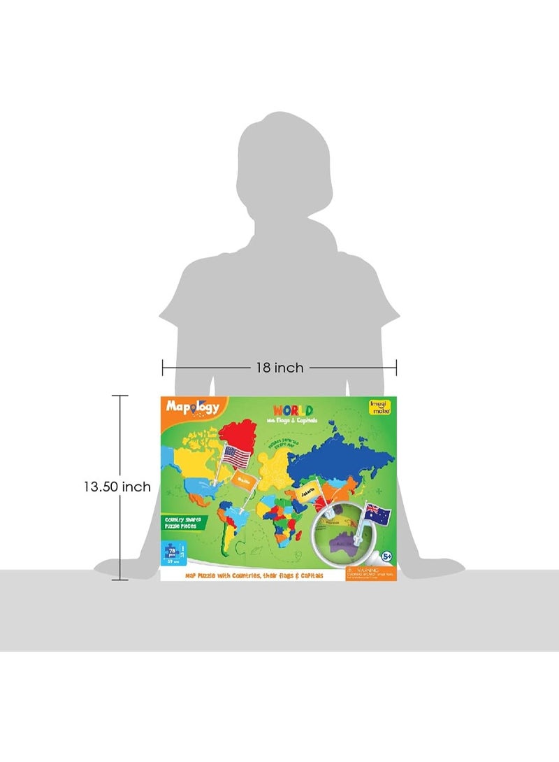 Imagimake Mapology World Map Puzzle with Country Flags & Capitals for Kids 5+ Years | Country Shaped Jigsaw Puzzles | Geography Learning & Educaitonal Toys for Boys & Girls | Christmas Gift for 5-12 - Image 5