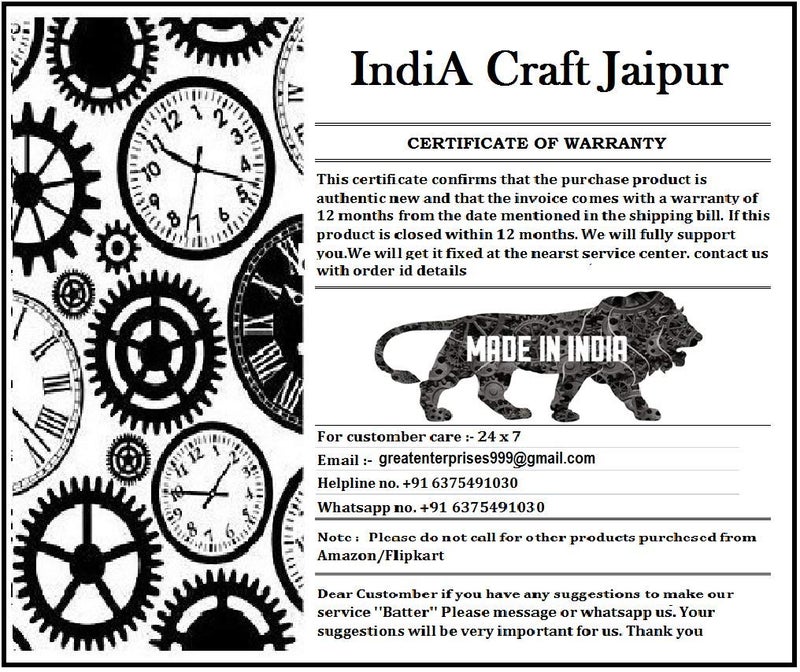 IndiA Craft Jaipur Superhero Quartz Ticking Movement Plastic Machine for Wall Clock (Gold4) - Image 5