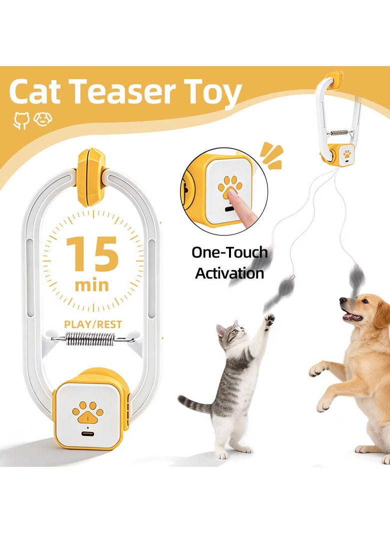 general Upgraded Dual-mode Electric Cat Teaser Remote Control Swing Rotating Pet Toy Door Clip Cat Interactive Entertainment Toy - Image 3