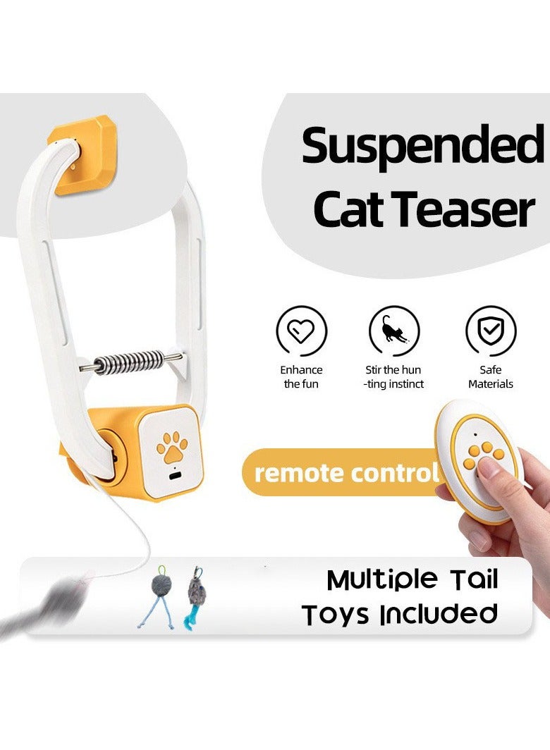 general Upgraded Dual-mode Electric Cat Teaser Remote Control Swing Rotating Pet Toy Door Clip Cat Interactive Entertainment Toy - Image 4