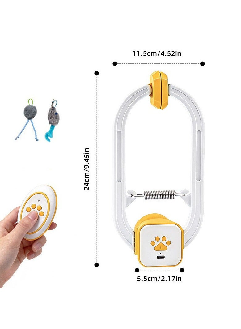 general Upgraded Dual-mode Electric Cat Teaser Remote Control Swing Rotating Pet Toy Door Clip Cat Interactive Entertainment Toy - Image 1