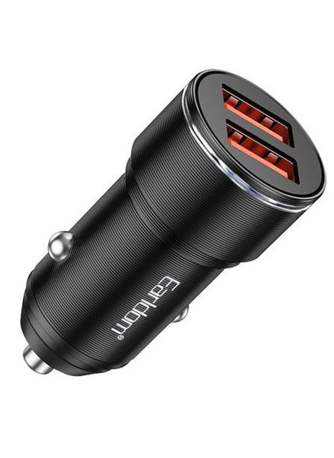 Earldom Earldom CC19M-Car Charger With Dual USB Ports Earldom Fast Charge 2.4A + Type-c Cable - Black  - Image 1