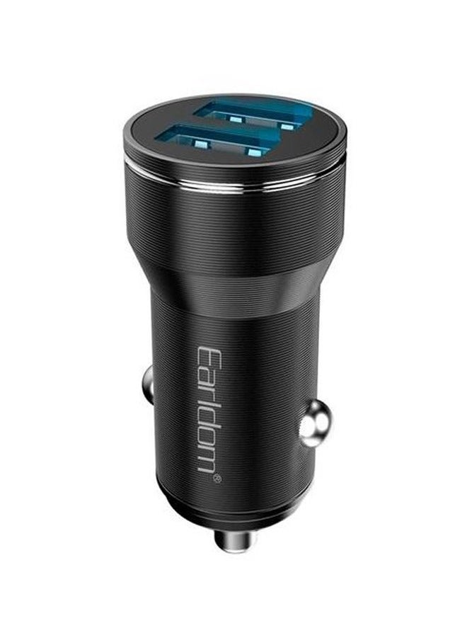 Earldom Earldom CC19M-Car Charger With Dual USB Ports Earldom Fast Charge 2.4A + Type-c Cable - Black  - Image 3