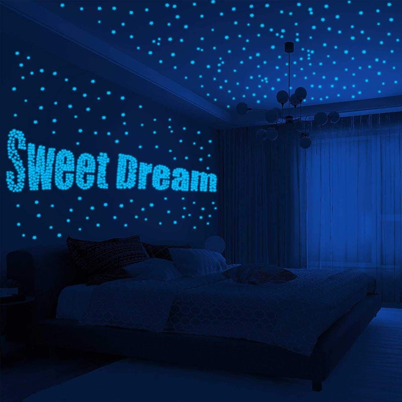 Neasyth 1230 PCS Glow in The Dark Stars Wall Stickers, 3D Adhesive Dots Decor Starry Sky Decor for Kids Bedroom, Beautiful Wall Decals (Blue) - Image 3
