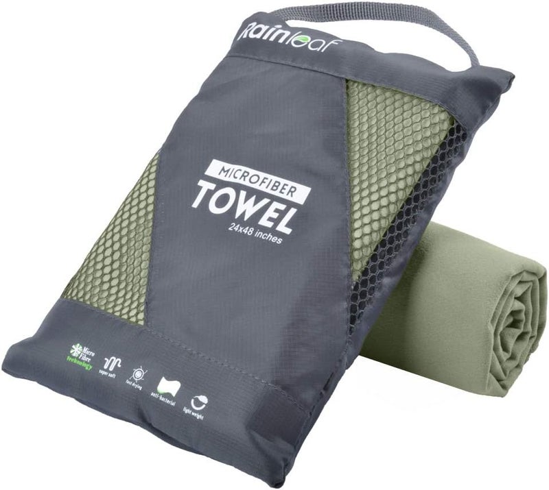 Rainleaf Microfiber Towel Perfect Travel & Sports &Camping Towel.Fast Drying - Super Absorbent - Ultra Compact.Suitable for Backpacking,Gym,Beach,Swimming,Yoga - Image 1