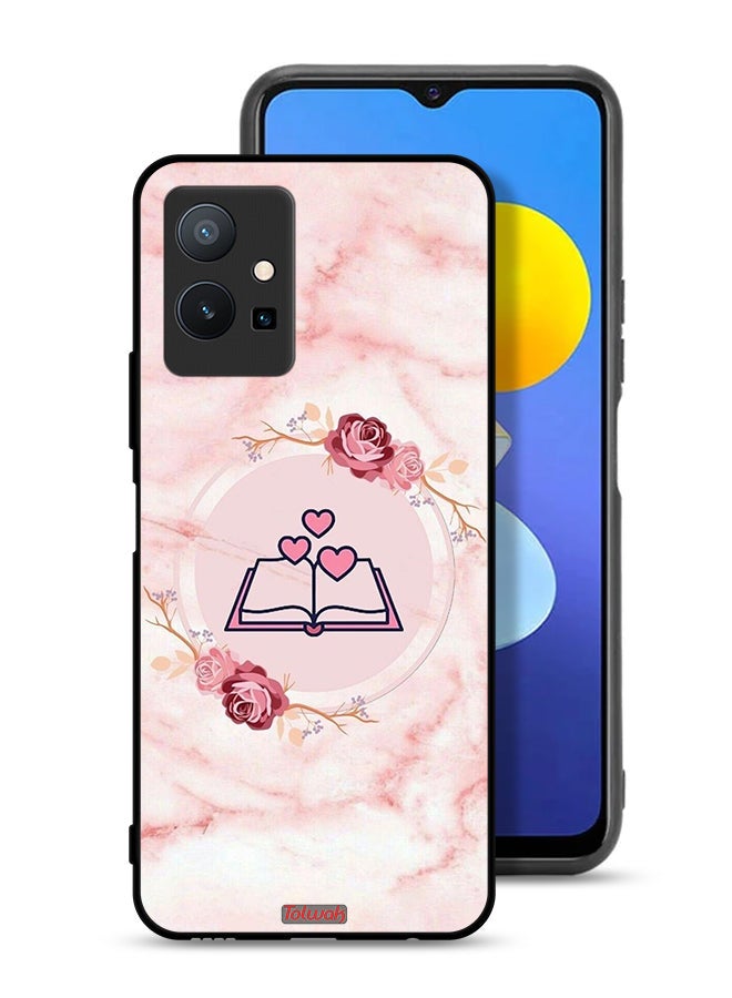 Tolwak Vivo Y75 5G Protective Case Cover Three Hearts On Book Artwork - Image 1