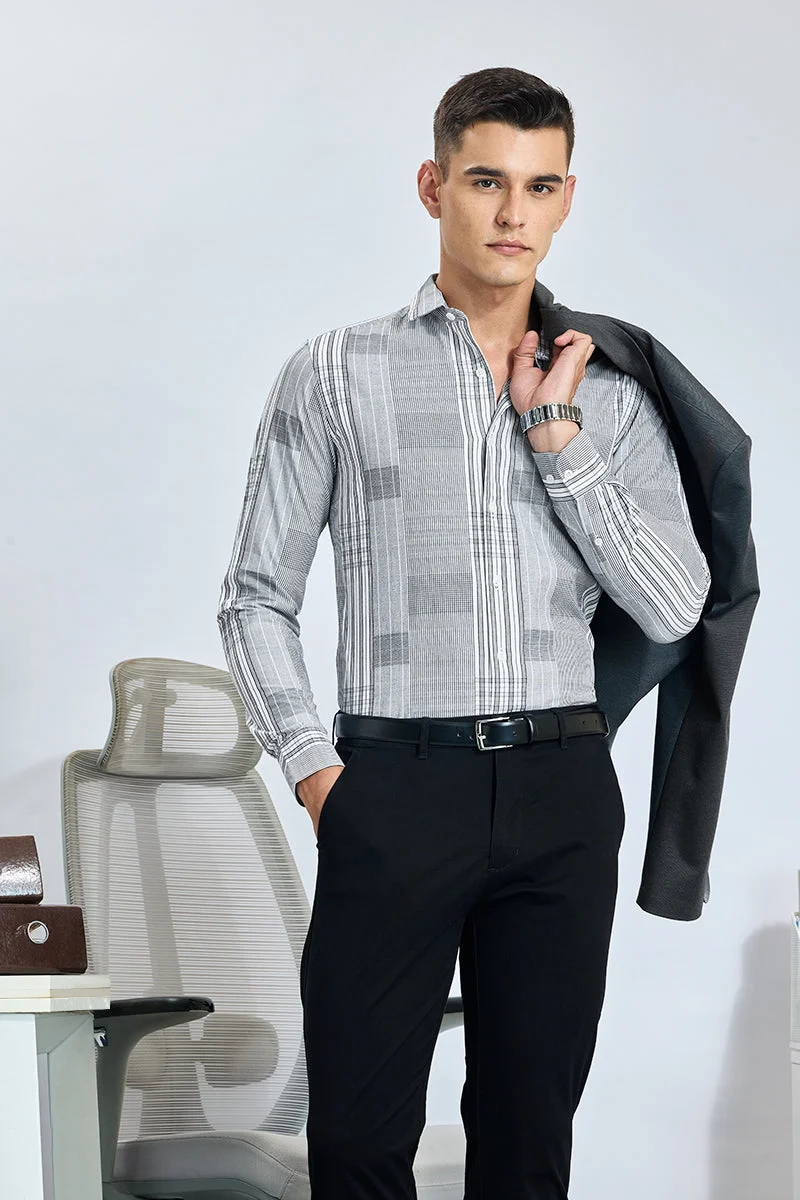 سنيتش Black Checks Slim Fit Luxe Shirt