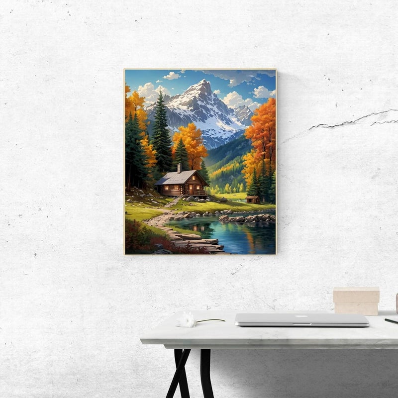 Mountain Paint By Numbers Kit, Snowcapped Mountain Paint by Numbers Kit for Adults, Landscape Paint by Numbers Kit, Landscape Paint by Number on Canvas for Gift Home Wall Decor 16x20 Inch - Image 4