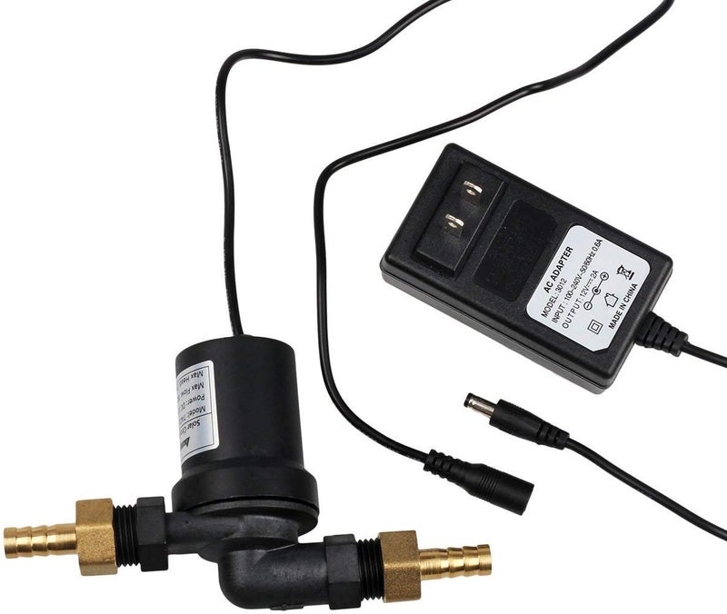 bayite BYT-7A014A DC 12V Solar Hot Water Heater Circulation Pump with DC Power Supply Adapter Low Noise 3M Head 8LPM 2.1GPM - Image 1