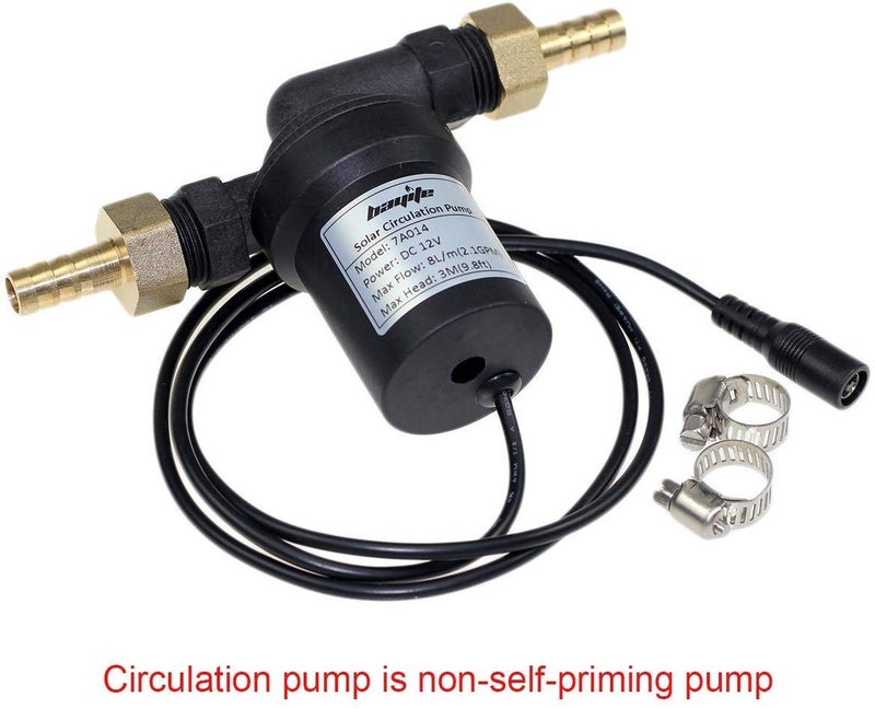 bayite BYT-7A014A DC 12V Solar Hot Water Heater Circulation Pump with DC Power Supply Adapter Low Noise 3M Head 8LPM 2.1GPM - Image 2