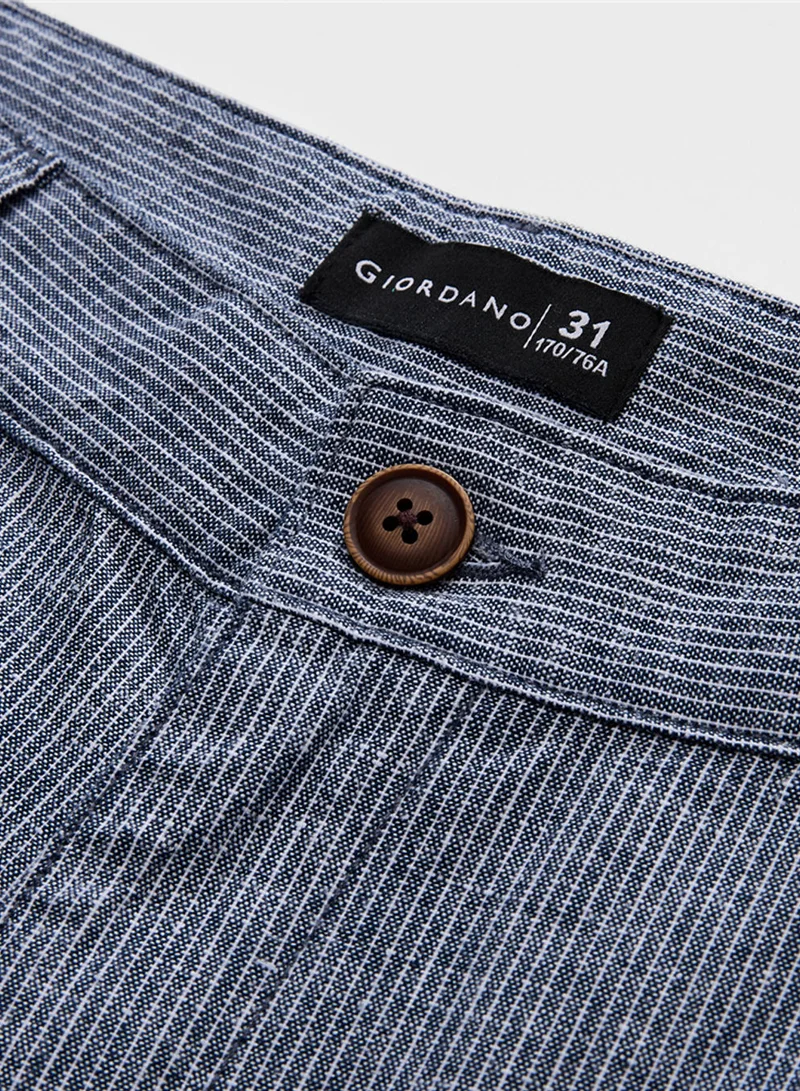 GIORDANO  Men’s Low Rise Slim Taper Linen Cotton Pants for Men | Best Price UAE